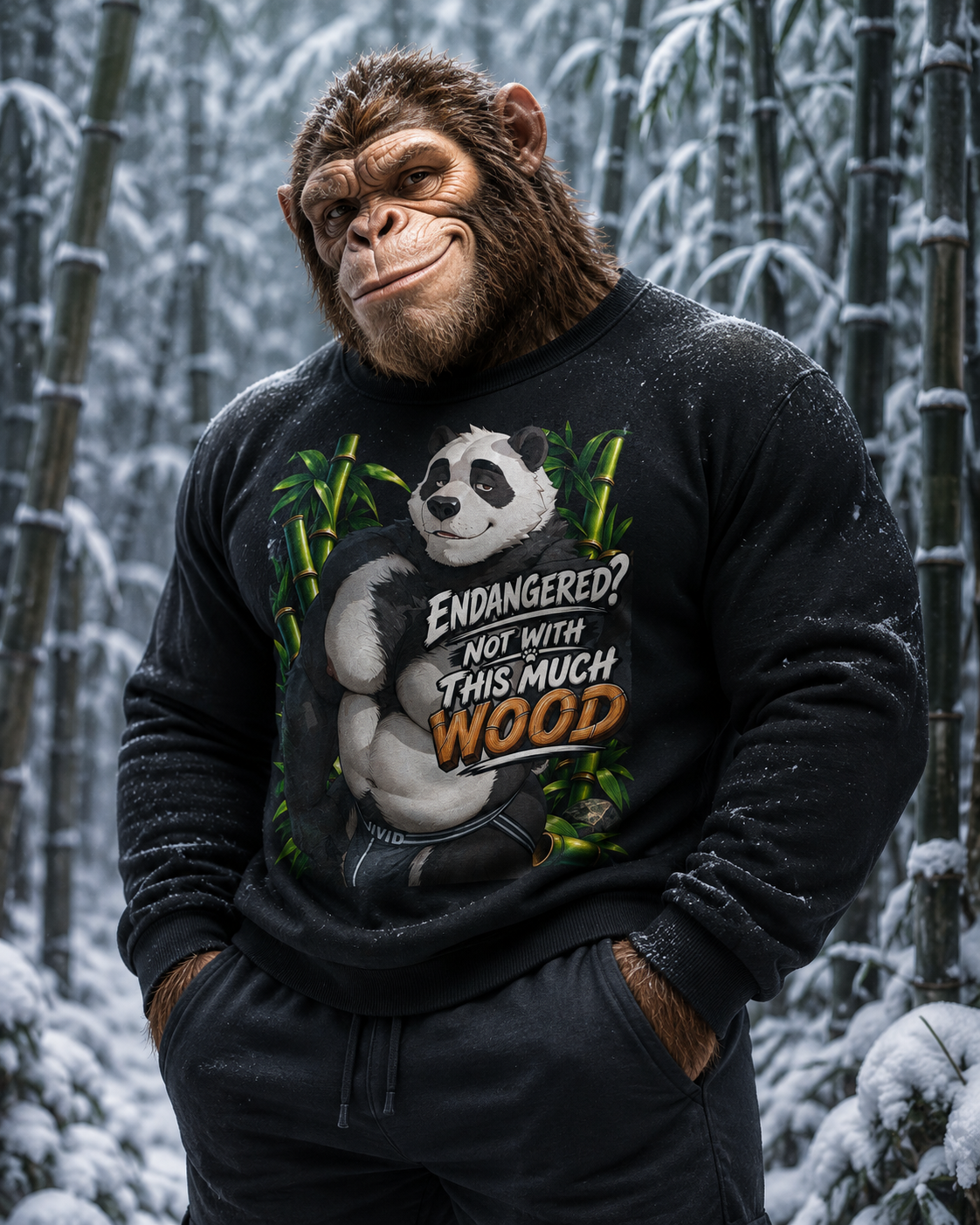 Endangered? Not With This Much Wood Gay Panda Bear Sweatshirt