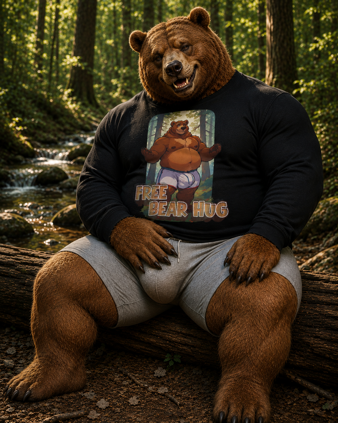 Gay Bear Free Bear Hugs Sweatshirt