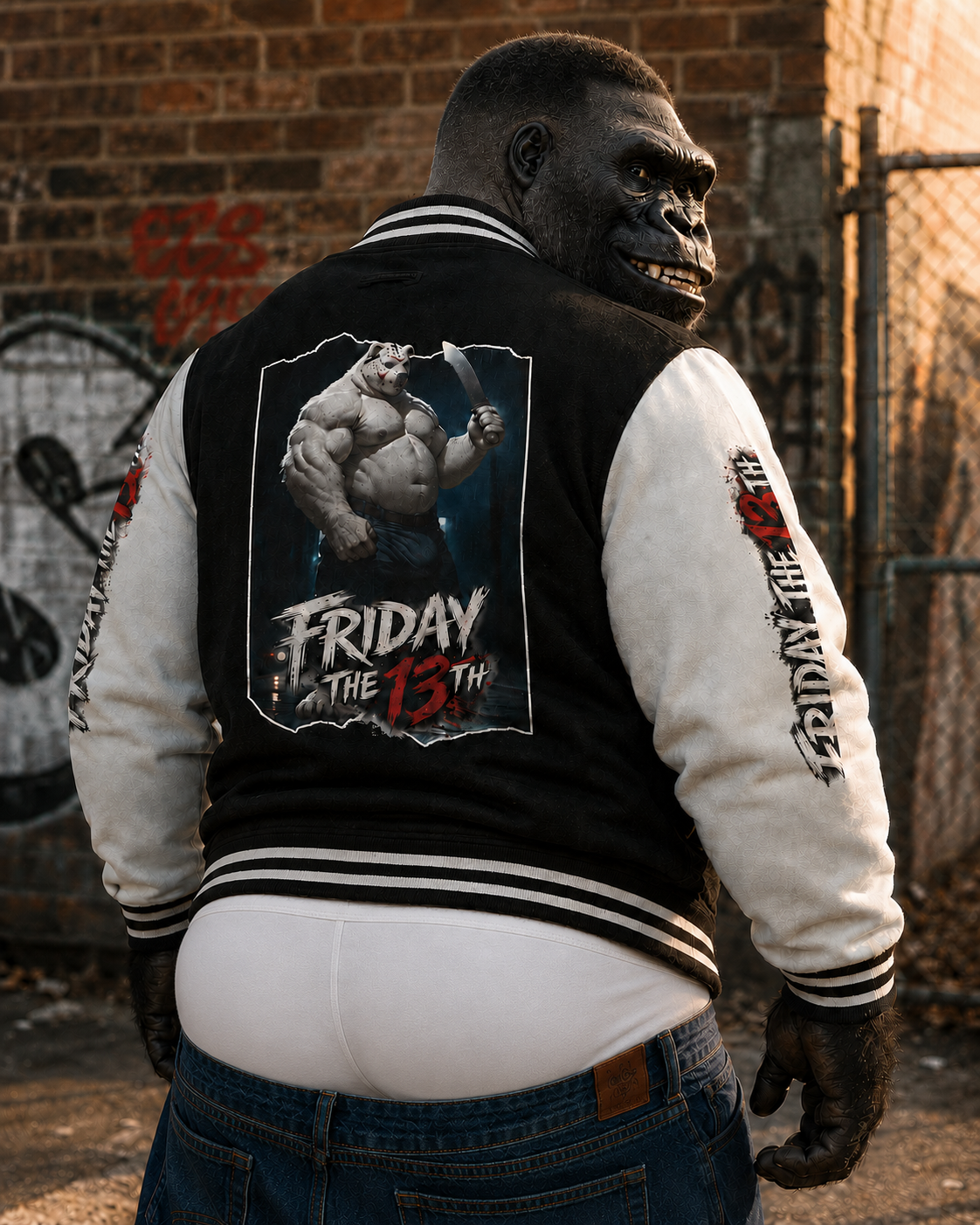 Gay Bear "Friday The 13th" Letterman Jacket