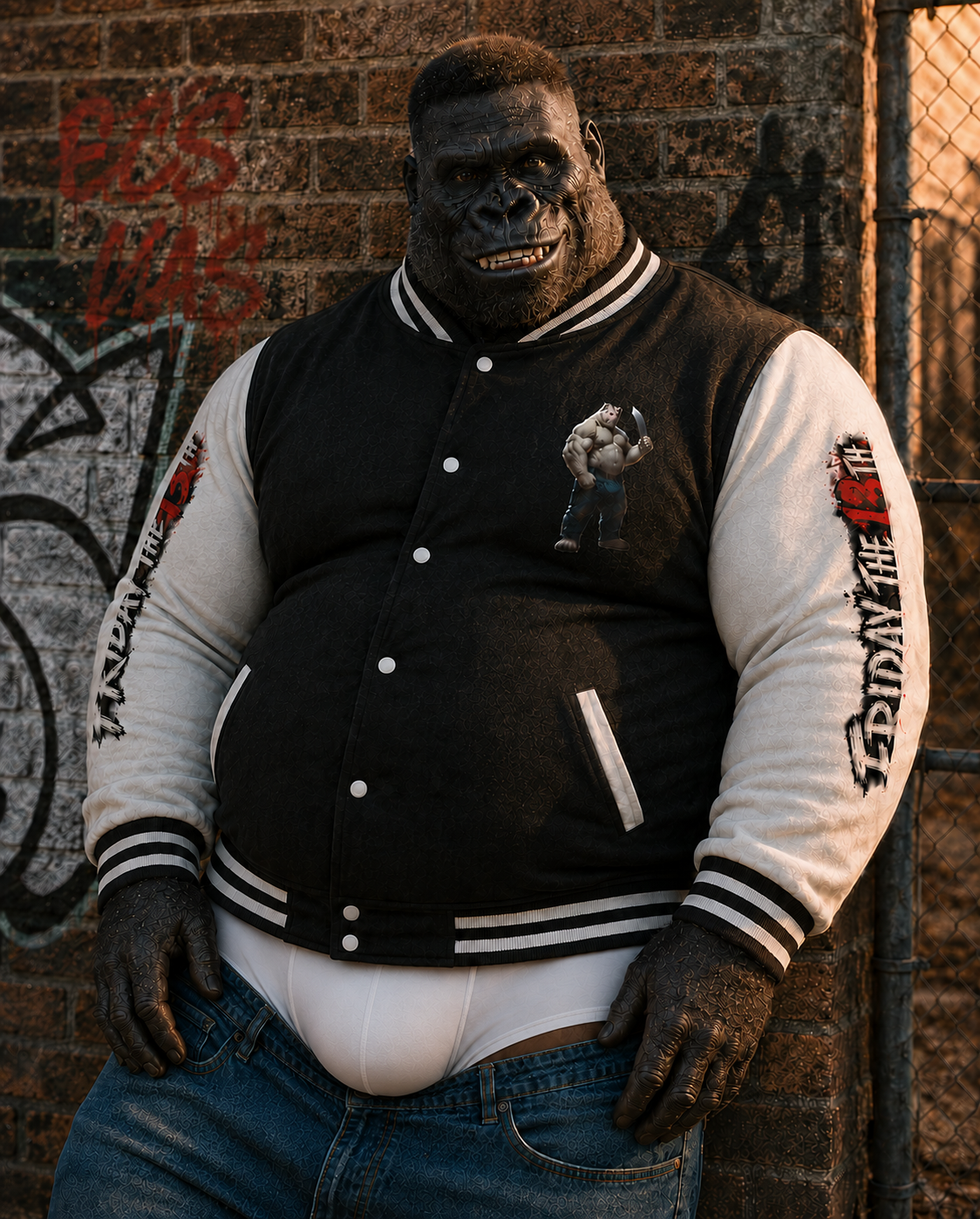 Gay Bear "Friday The 13th" Letterman Jacket