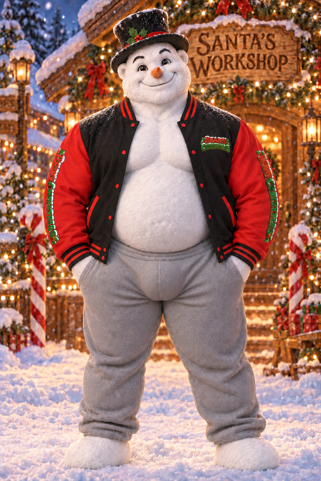 Gay Bear "Beary Christmas" Letterman Jacket