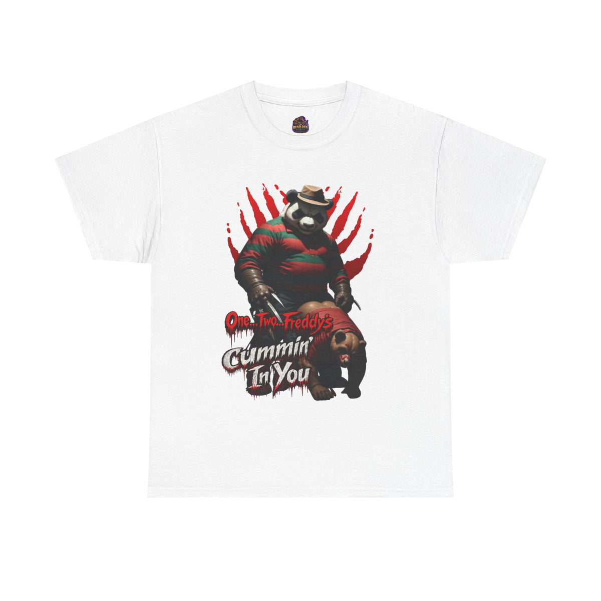 Gay Bear "One... Two... Freddy's Cummin' In You" Halloween Tee