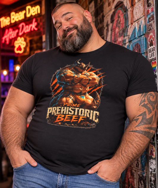 Gay Prime Prehistoric Beef Dinosaur Tee