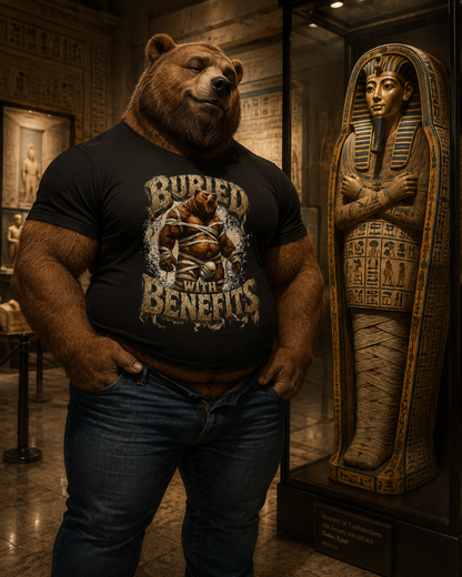Gay Bear Halloween "Buried With Benefits" Mummy Tee