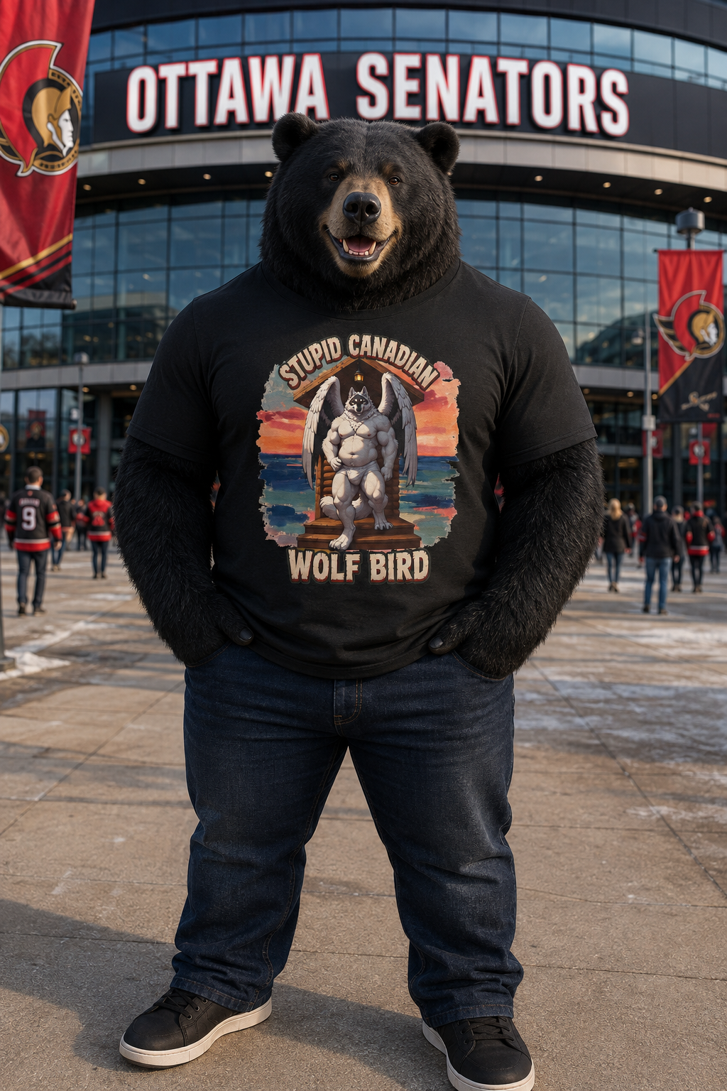 Gay Bear "Stupid Canadian Wolf Bird" Tee