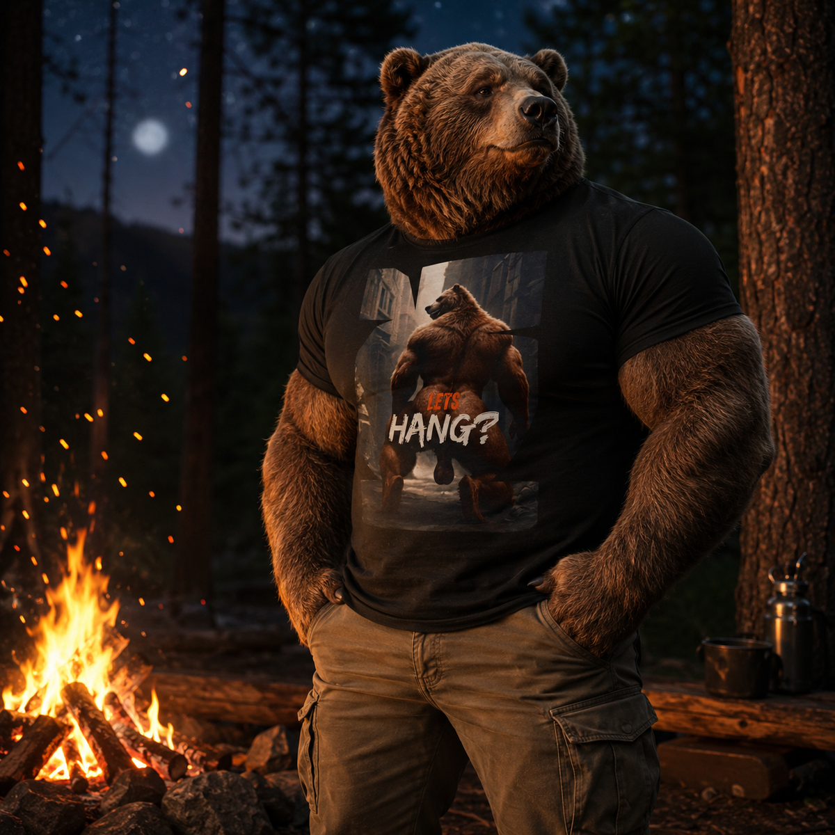 Lets Hang Gay Bear Tee