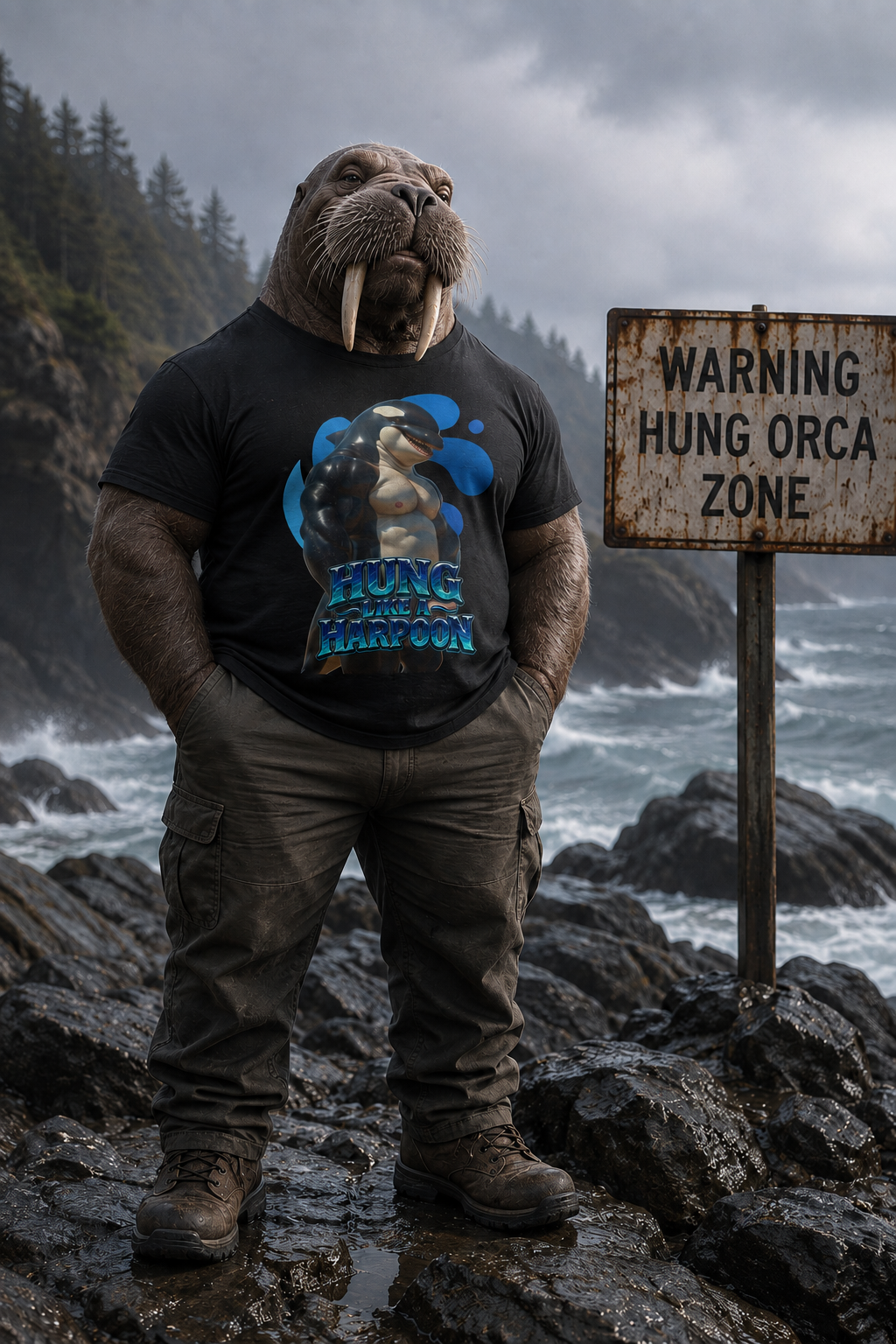 Gay Bear "Hung Like a Harpoon" Orca Tee