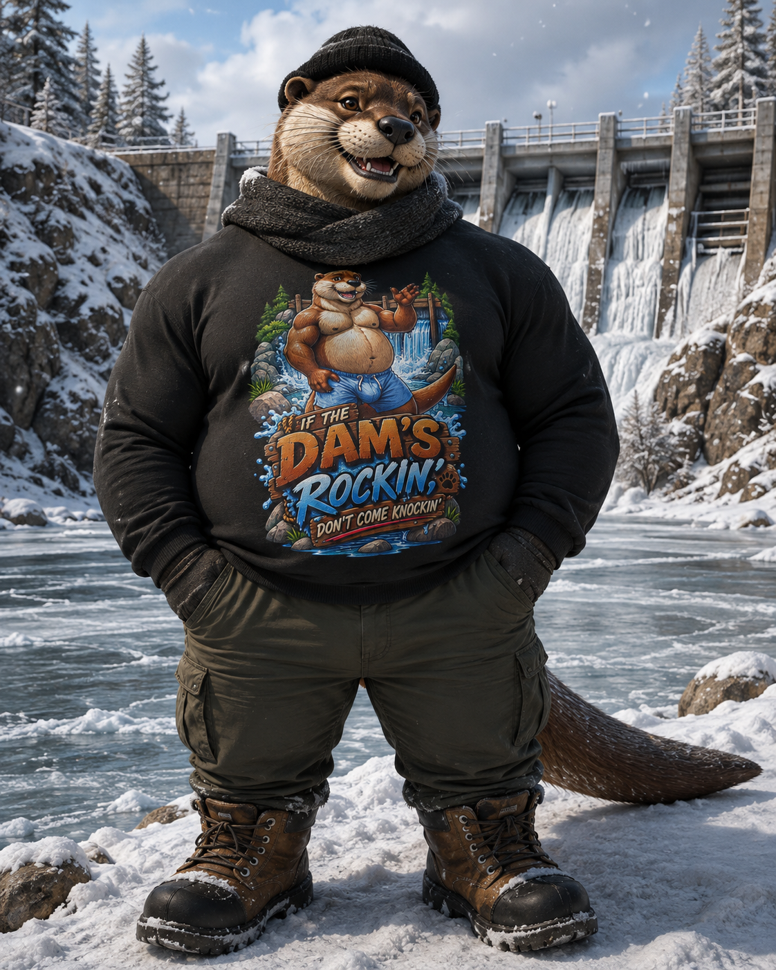 Gay Otter "If The Dam's Rockin, Don't Come Knockin'" Sweatshirt
