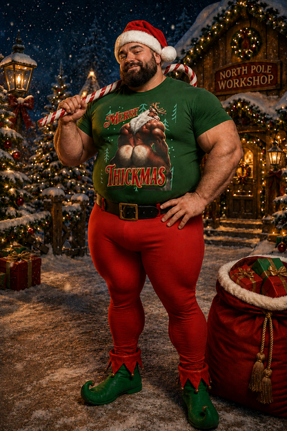 Gay Bear "Merry Thickmas" Christmas Reindeer Tee