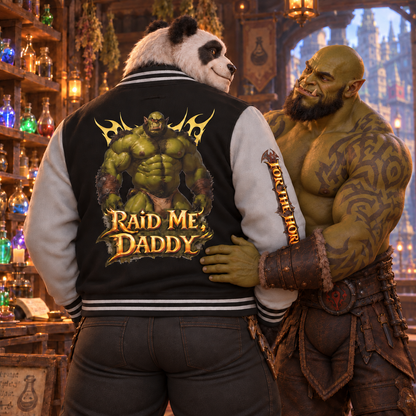 Gay Bear "Raid Me Daddy" Orc Letterman Jacket