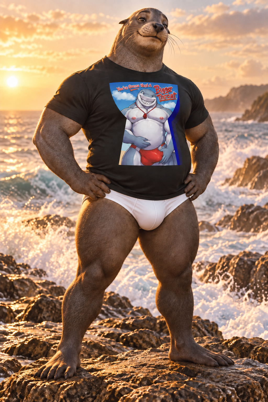 You're Gonna Need A Bigger Throat Shark Gay Bear Tee