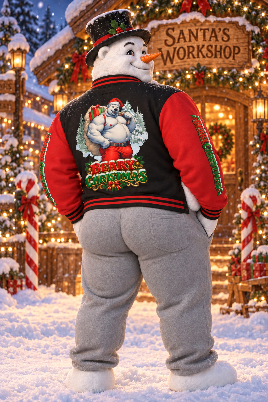 Gay Bear "Beary Christmas" Letterman Jacket
