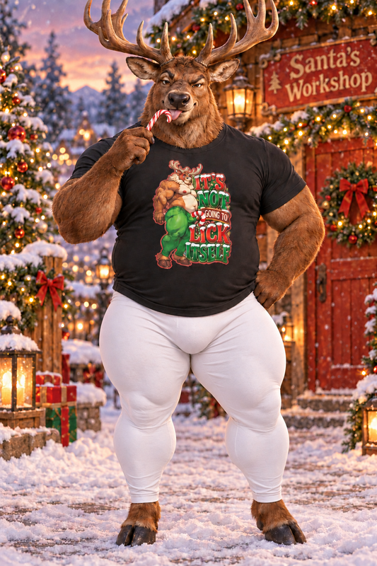 Gay Bear "It's Not Going To lick Itself" Reindeer Christmas Tee